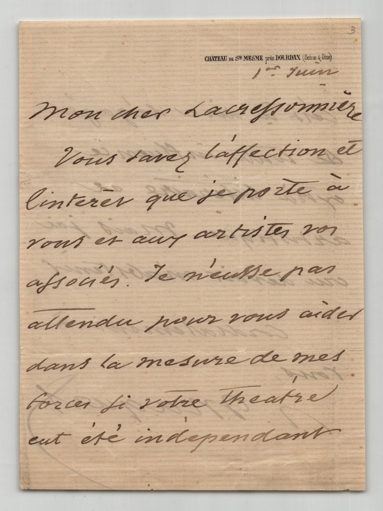 Auguste Maquet - Signed Autograph Letter