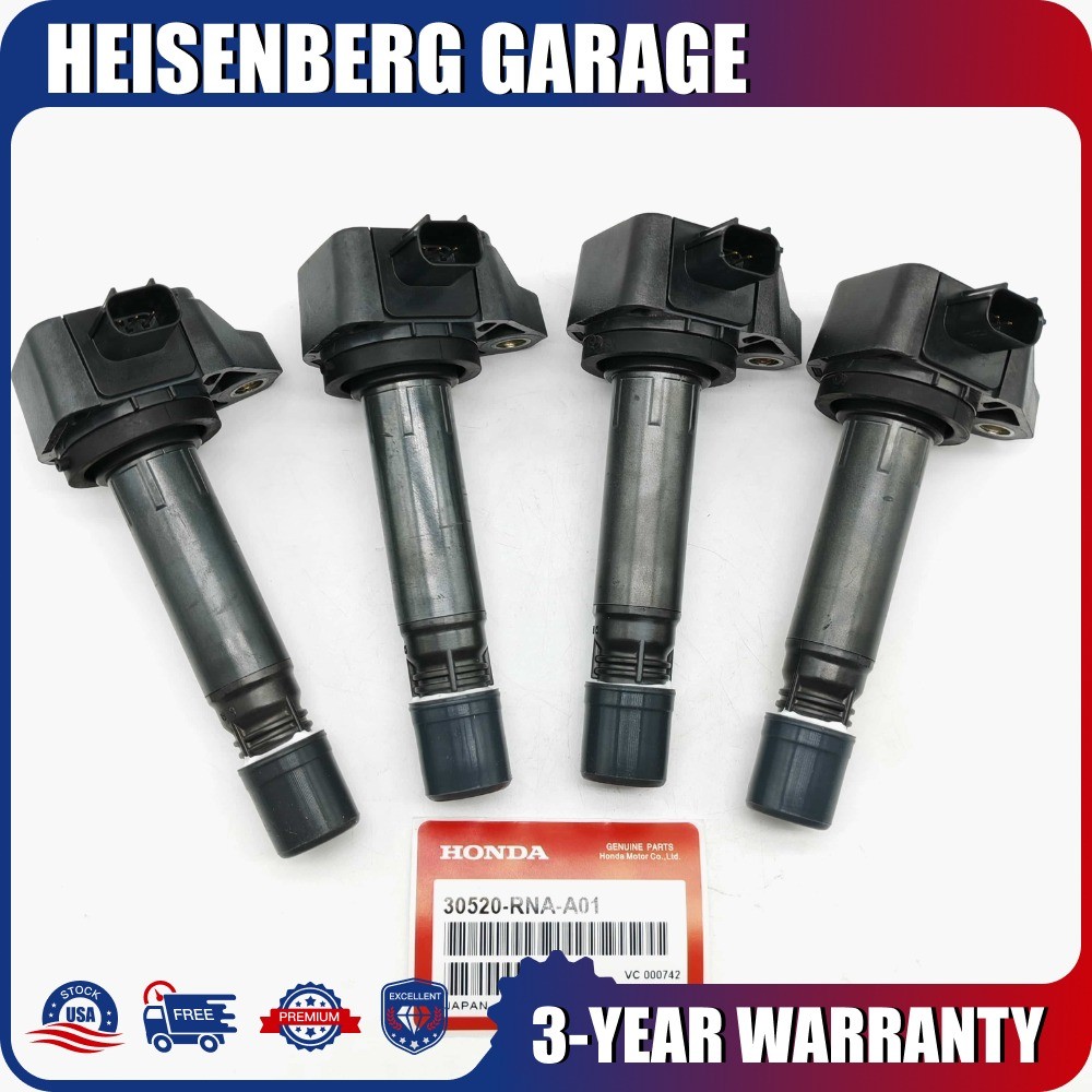 Genuine 4PCS Ignition Coils #30520-RNA-A01 For 2006-2011 Honda Civic 1.8L