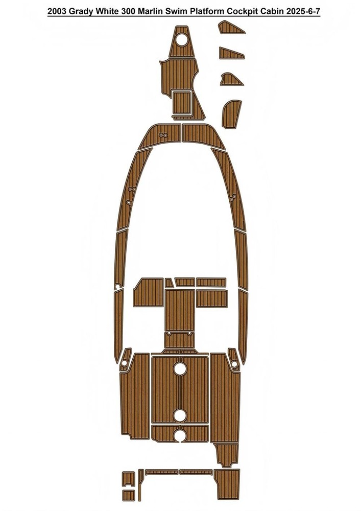 2003 Grady White 300 Marlin Swim Platform Cockpit Cabin Boat EVA Foam Teak Floor