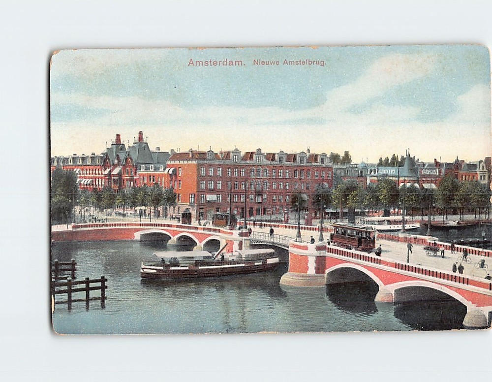Postcard Nieuwe Amstelbrug Amsterdam Netherlands