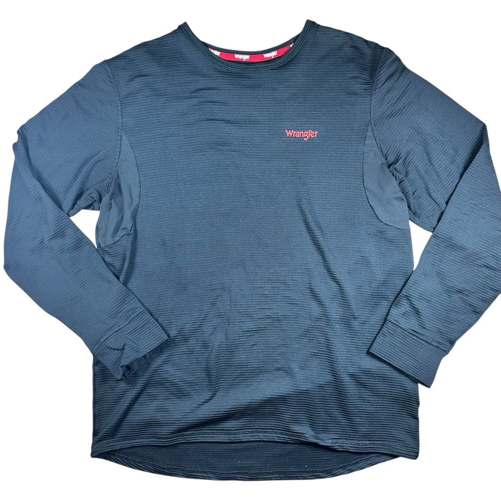 Wrangler Men’s XL Performance Long Sleeve Shirt Black Stretch Active Layer