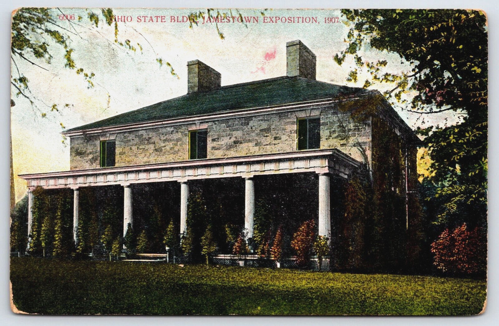 Antique Vintage Postcard Ohio State Building Jamestown Ohio USA Exposition 1907
