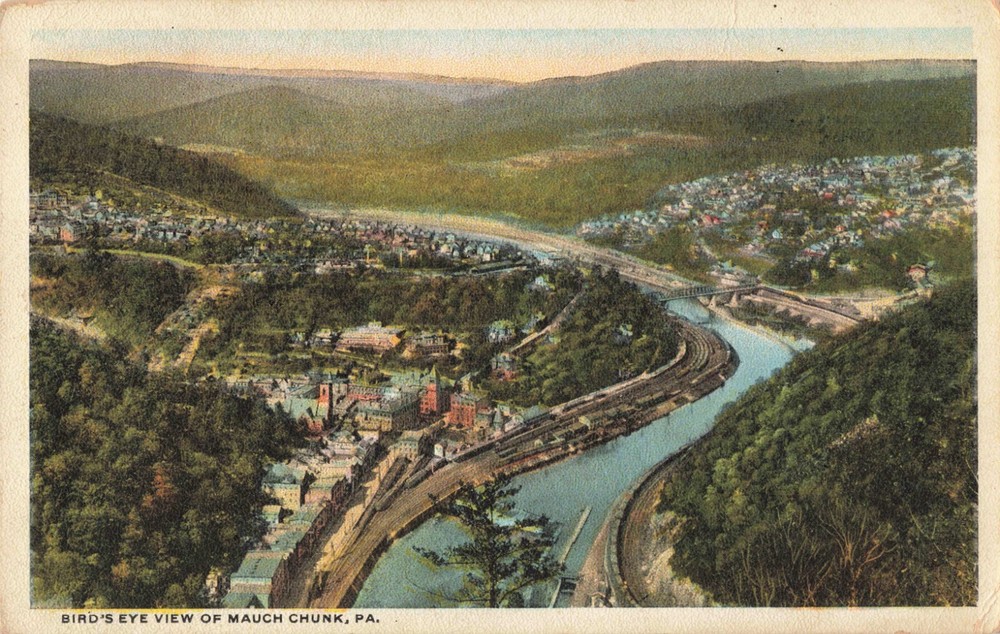 Birdseye View of Mauch Chunk Pennsylvania PA 1918 Postcard