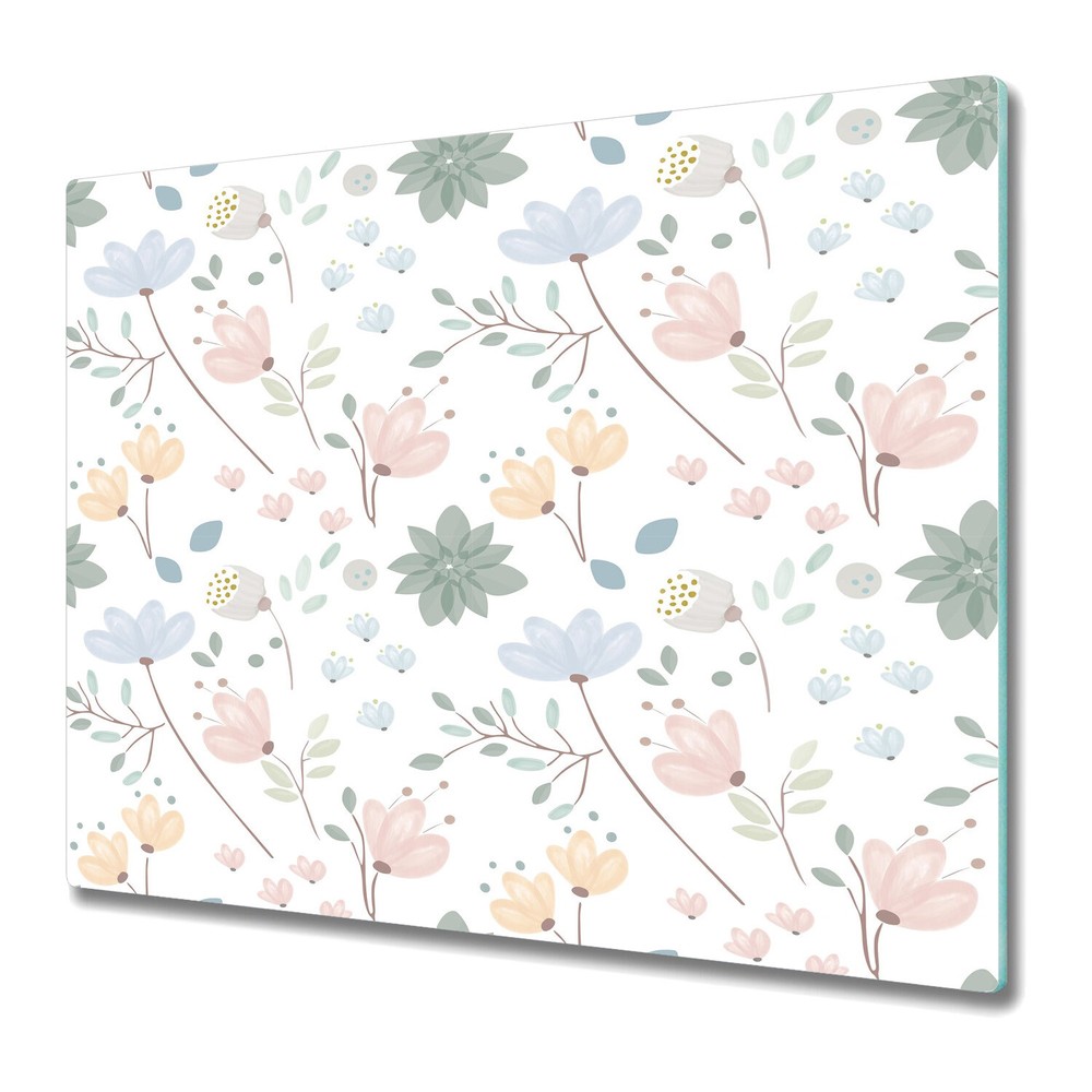 Glass Kitchen Chopping Board Spring Field Flowers Nature Floral 60x52