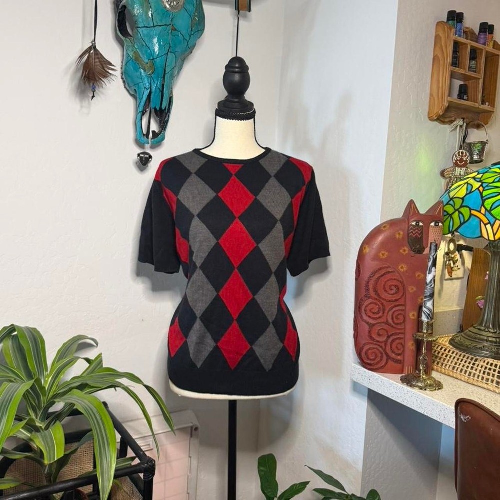 Vintage Vtg y2k argyle preppy sporty dark academia whimsigoth grunge