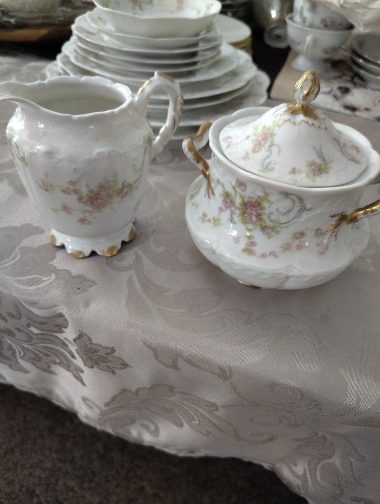 Haviland Limoges Princess Creamer and Sugar Bowl with Lid