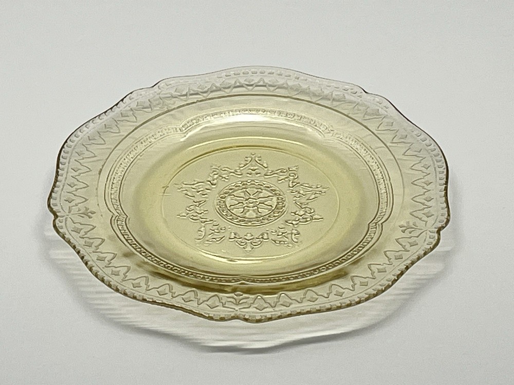 Vintage 1930s Federal Glass Amber Depression Glass Patrician Spoke Plate-6