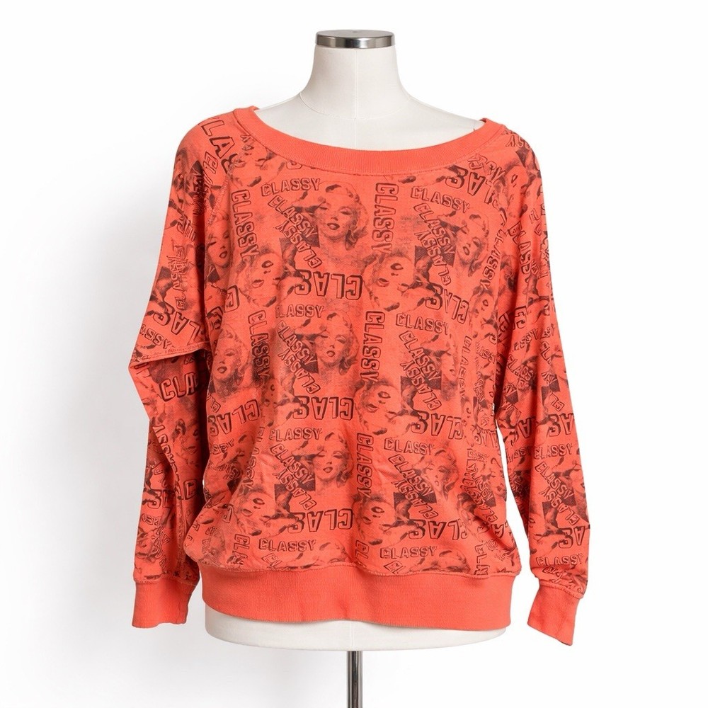 Vintage 80s/90s Marilyn Monroe Sweatshirt Reversible Pullover Crewneck Size M