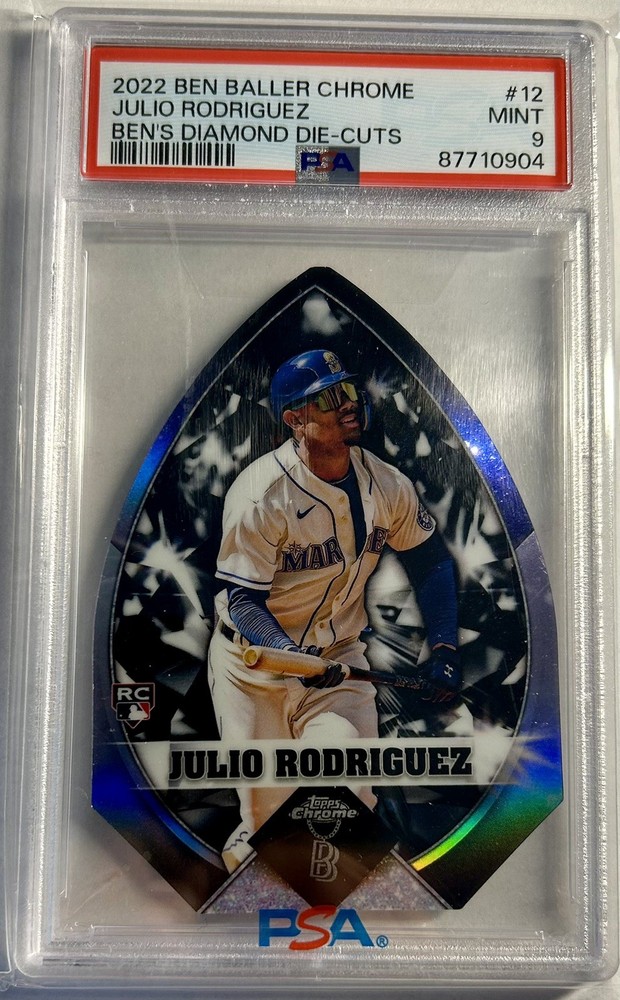 Julio Rodriguez 2022 Topps Chrome Ben Baller Edition Diamond Die Cuts RC PSA 9