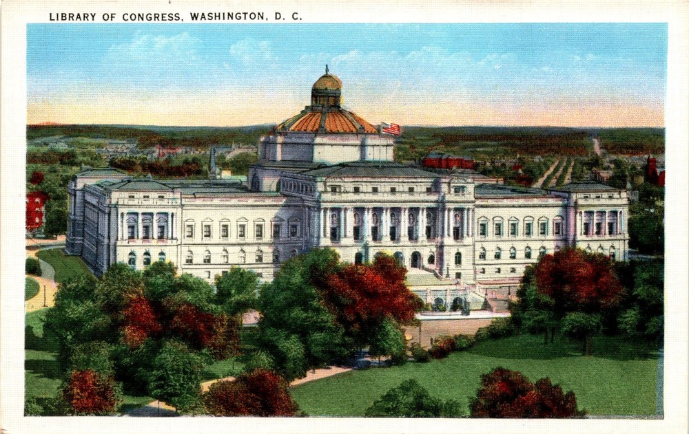LIBRARY OF CONGRESS, WASHINGTON, D. C., CAPITOL, TORCH OF Postcard