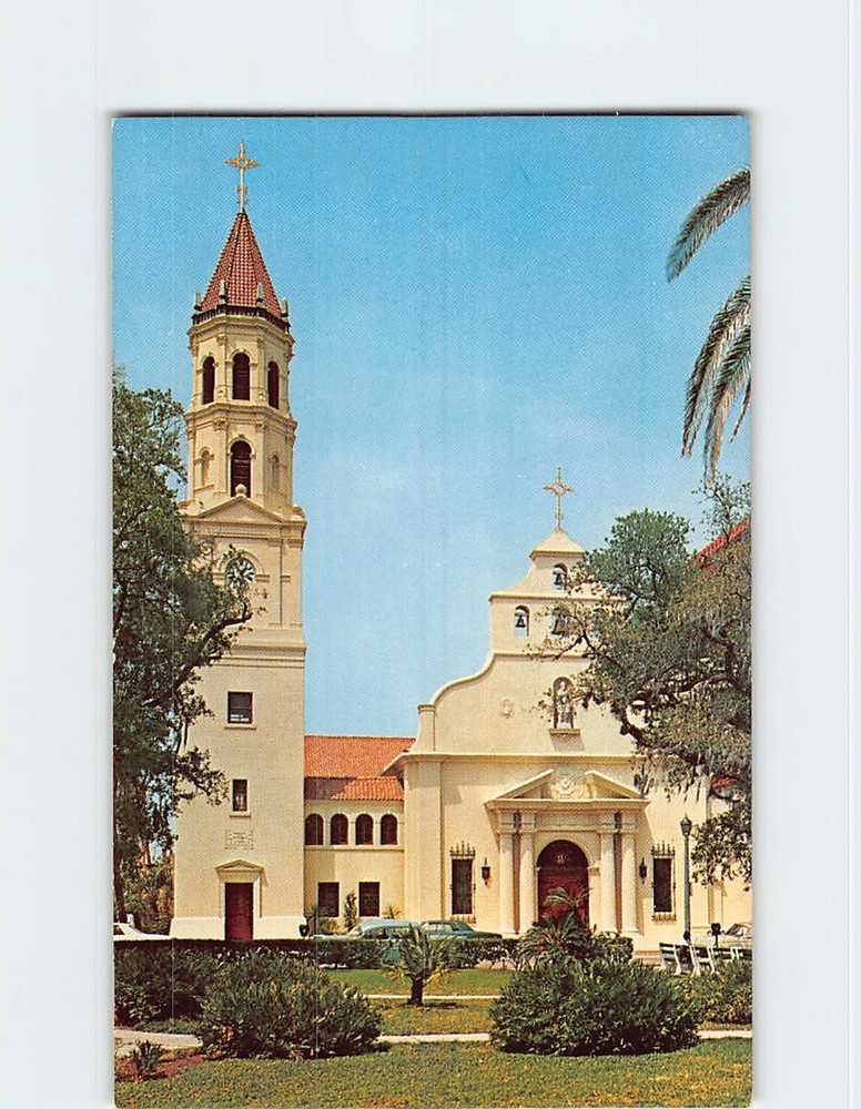 Postcard Roman Catholic Cathedral Church Saint St. Augustine Florida USA