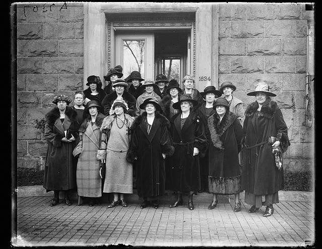 Photo:Women Group Portrait 1910s Building Entrance Hats Furs
