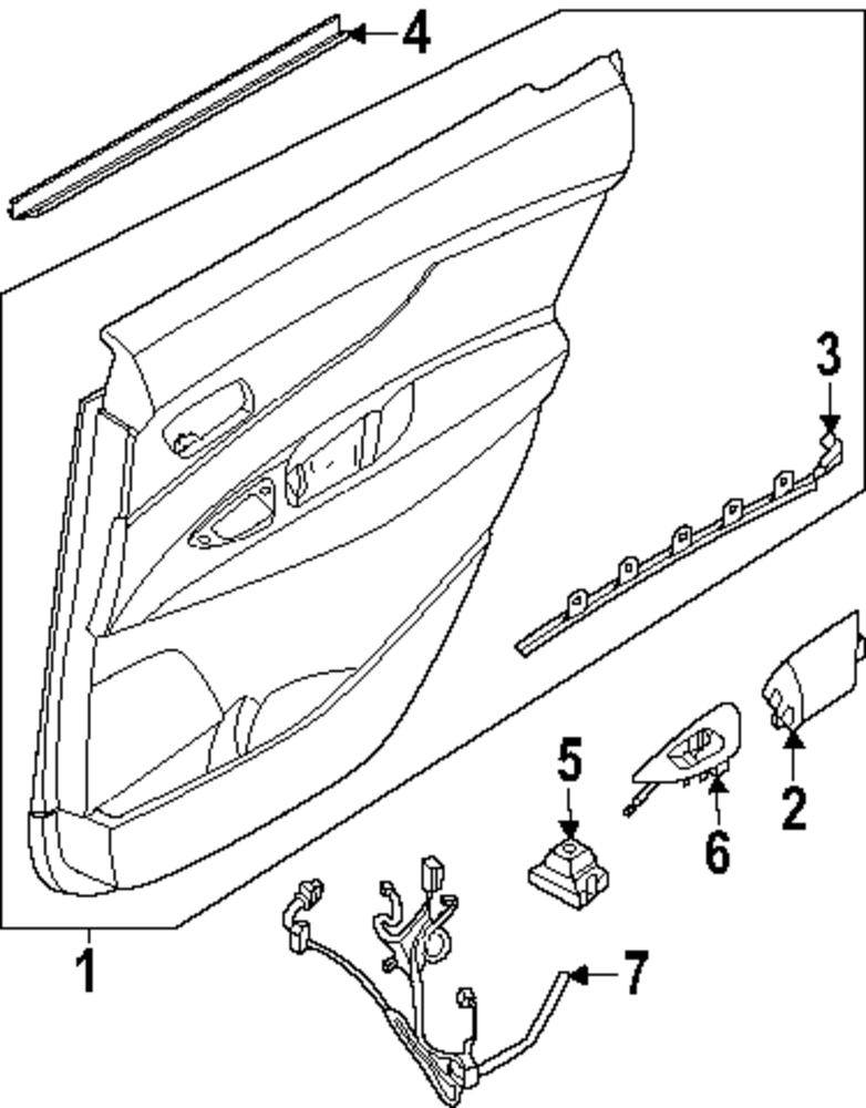 Genuine Nissan Door Interior Trim Panel 829A1-7BA2A