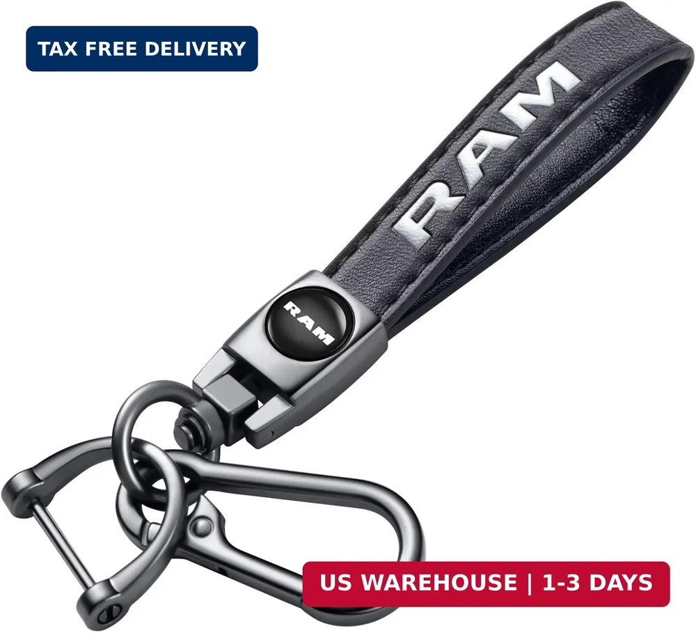Genuine Leather Key Chain for Dodge RAM Keychain KeyRing for Men and Woean Acces