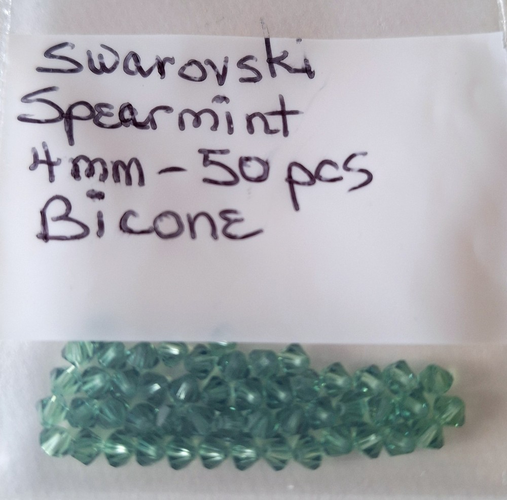 Swarovski Spearmint Green 4mm Crystals Lot of 50 Rare Limited New