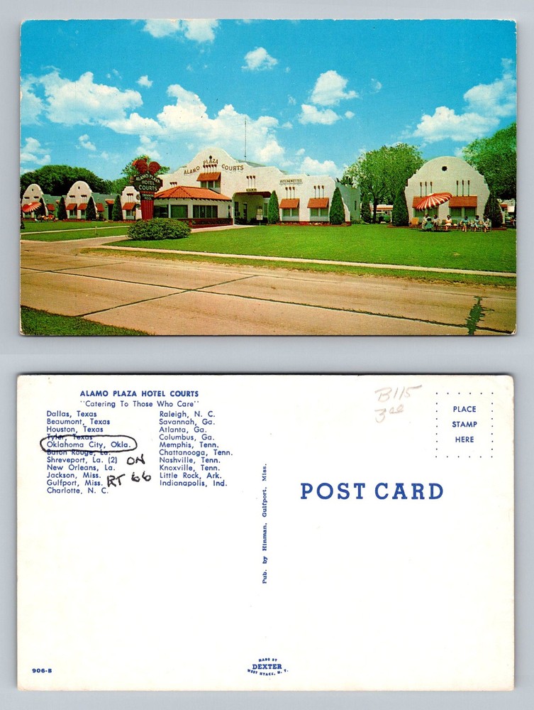 Oklahoma City, OK-Oklahoma, Alamo Plaza Hotel Courts Route 66 Vintage Postcard