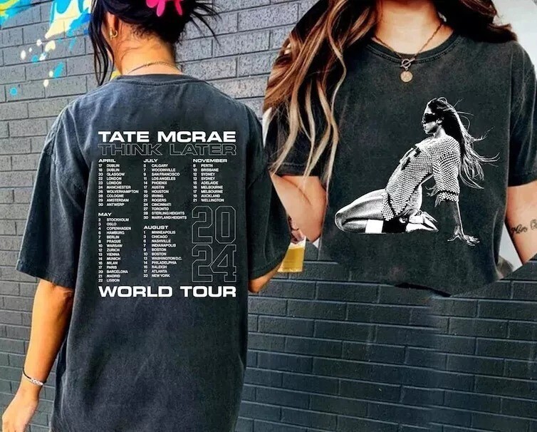 Tate Mcrae T-Shirt, The Think Later World Tour 2024 Tour Shirt, Music Concert