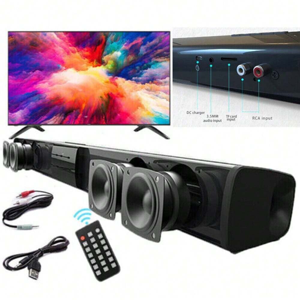 Wireless Surround Sound Bar 4 Speaker System BT Subwoofer TV Home Theater Remote