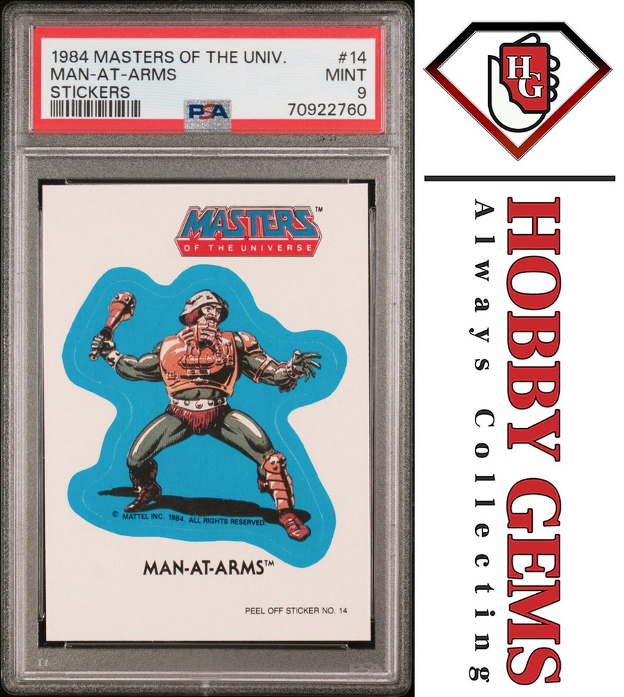 MAN-AT-ARMS PSA 9 1984 Masters of the Universe Sticker #14 C2