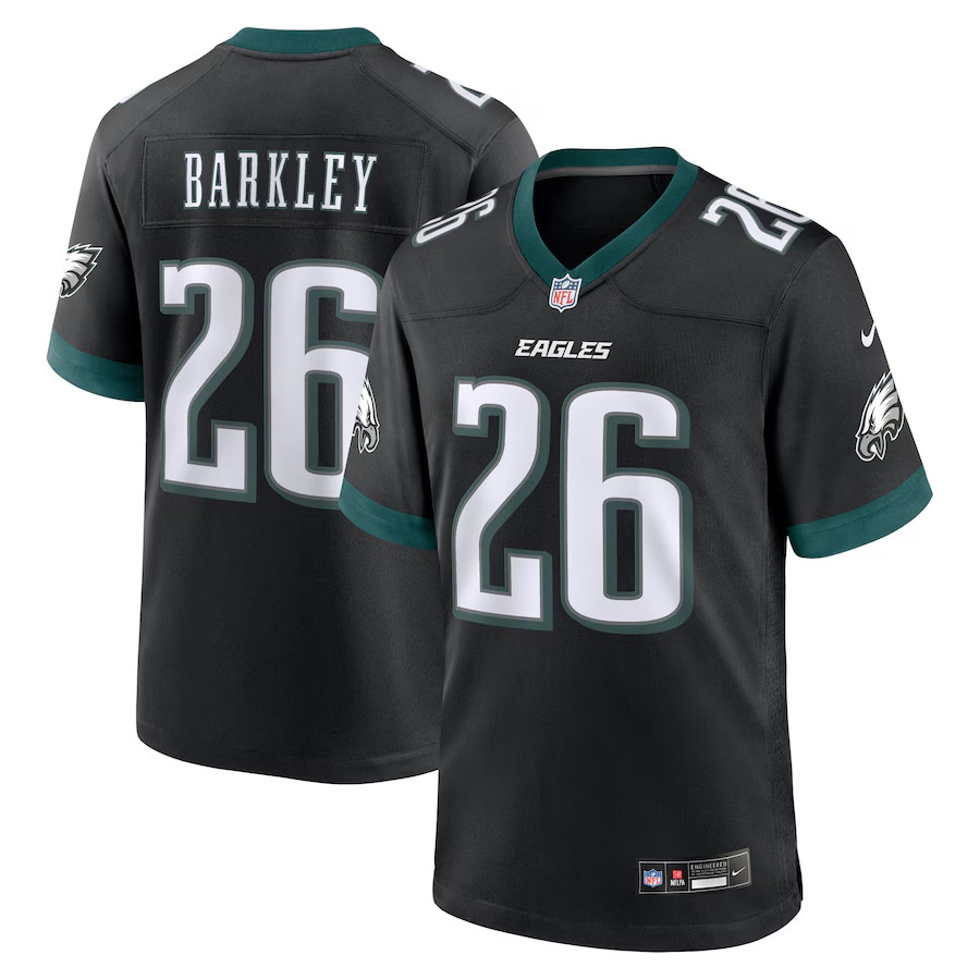 Men's #26 Saquon Barkley Black Alternate Game Stitched Jersey