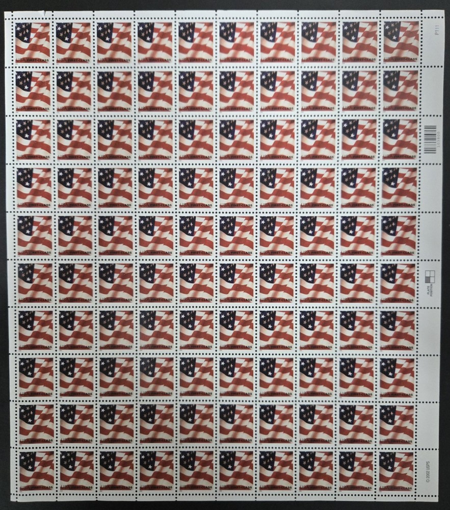 3620 Flag MNH Sheet CV $150 Face Value $37