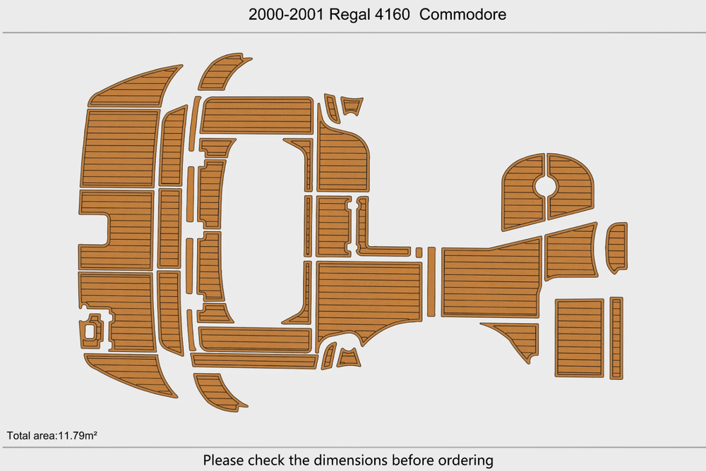 2001 Regal 4160 Commodore Swim Platform Cockpit EVA Pad Foam Teak Deck Flooring