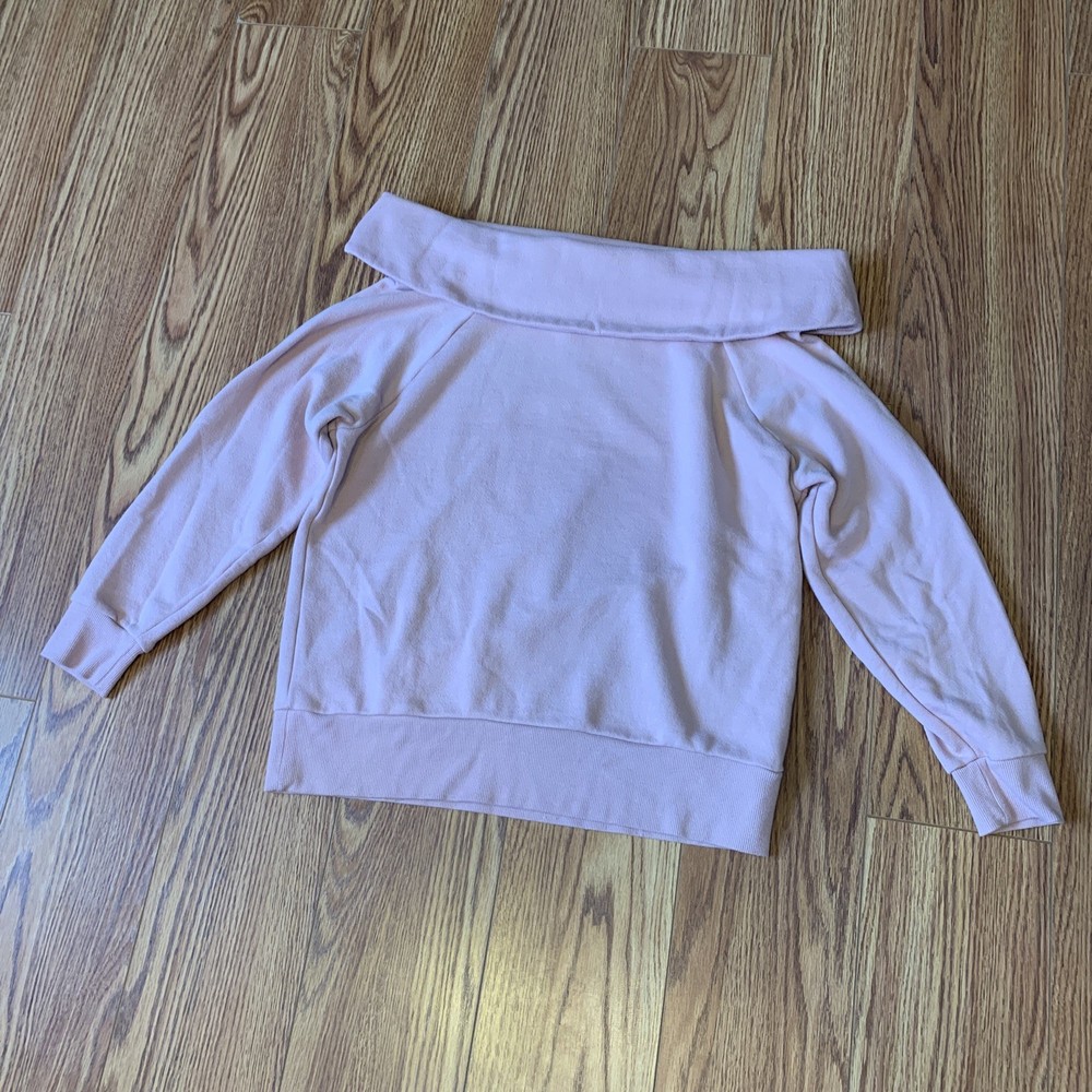 Victoria’s Secret Victoria Sport Off-Shoulder Fold Over Pink Sweatshirt Size S