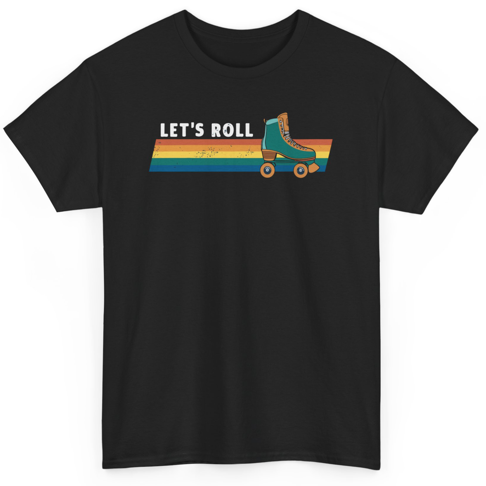 Let's Roll Skater Roller Retro T-shirt - Vintage 70s 80s Skating Graphic Tee