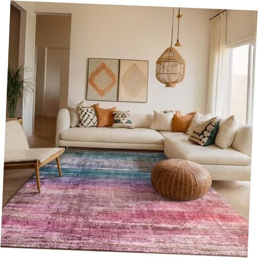 Abstract 8x10 Area Rug - Soft Oslo Orchid for Bedroom & Living Room-image