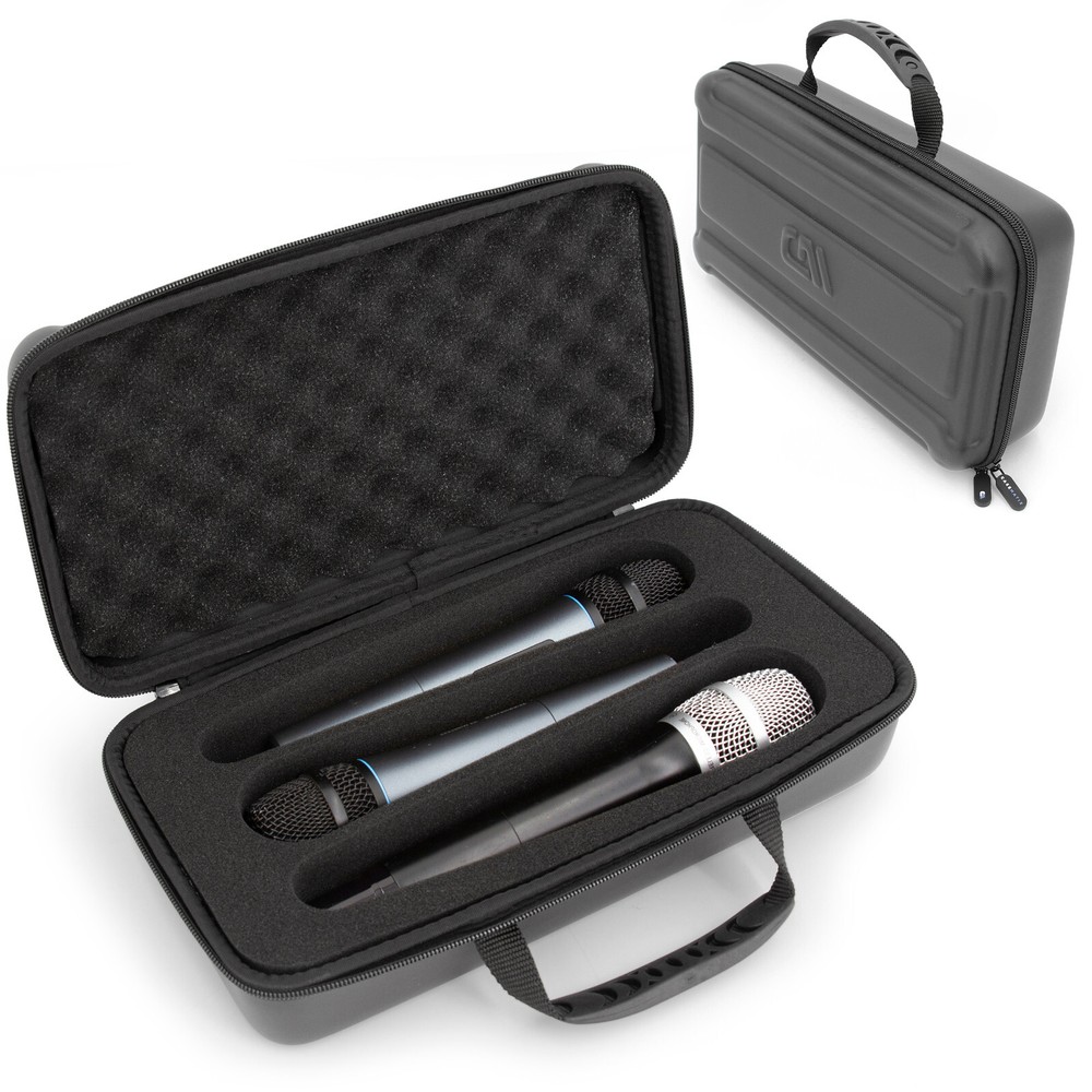 CASEMATIX Wireless Microphone Case Fits 3 Microphones by Sennheiser or Shure
