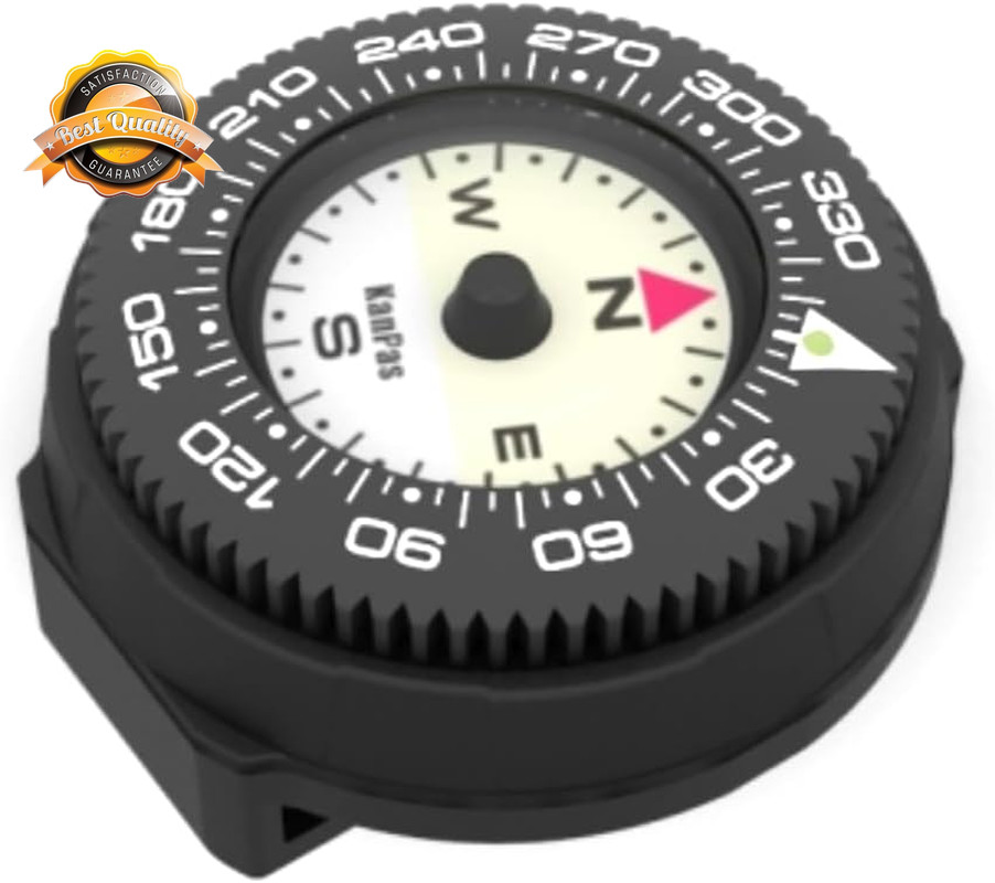 Mini Button Map Compass Turnable Bezel for Watchband Every Day Carry EDC