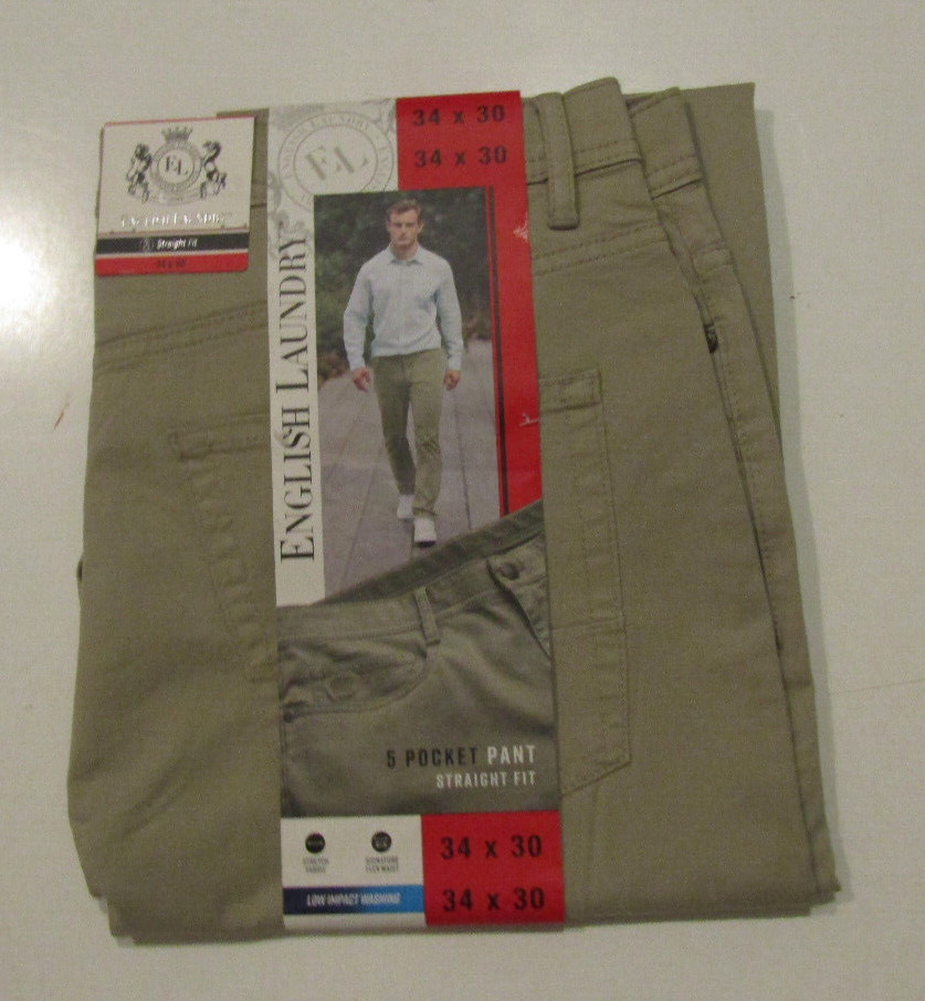 ENGLISH LAUNDRY 5 Pocket Straight Fit Pants Brown 40 W x 32 L NWT Mens