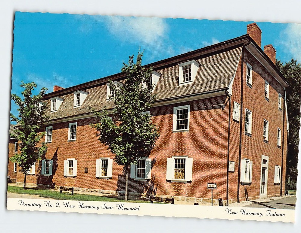 Postcard Dormitory No. 2 New Harmony State Memorial New Harmony Indiana USA