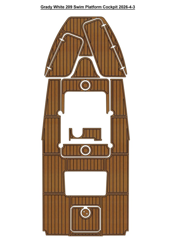 Grady White 209 Swim Platform Cockpit Pad Boat EVA Foam Faux Teak Deck Floor Mat