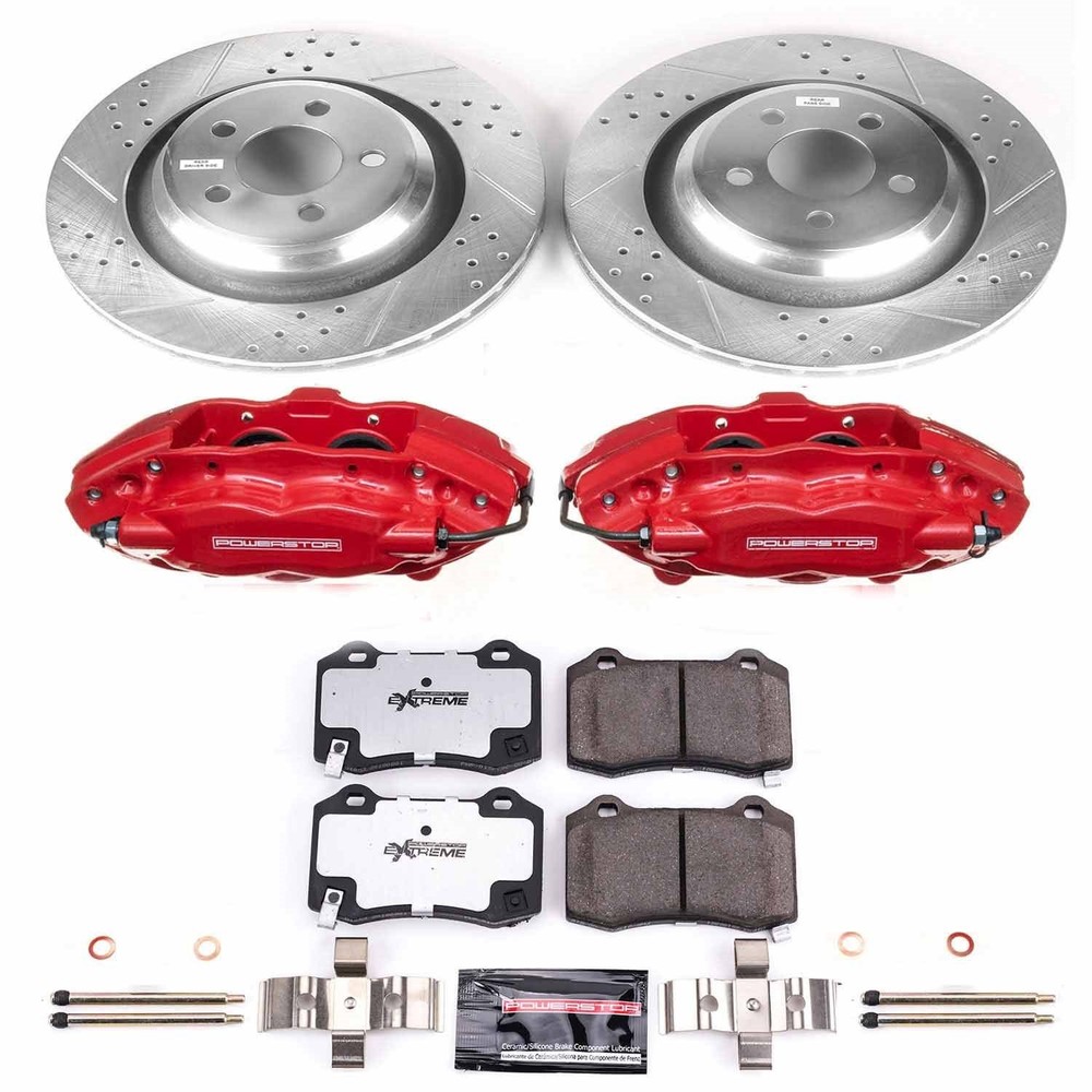 Power Stop KC4583-26 Z26 Extreme Street Warrior 1-Click Brake Kit w/Calipers Rea