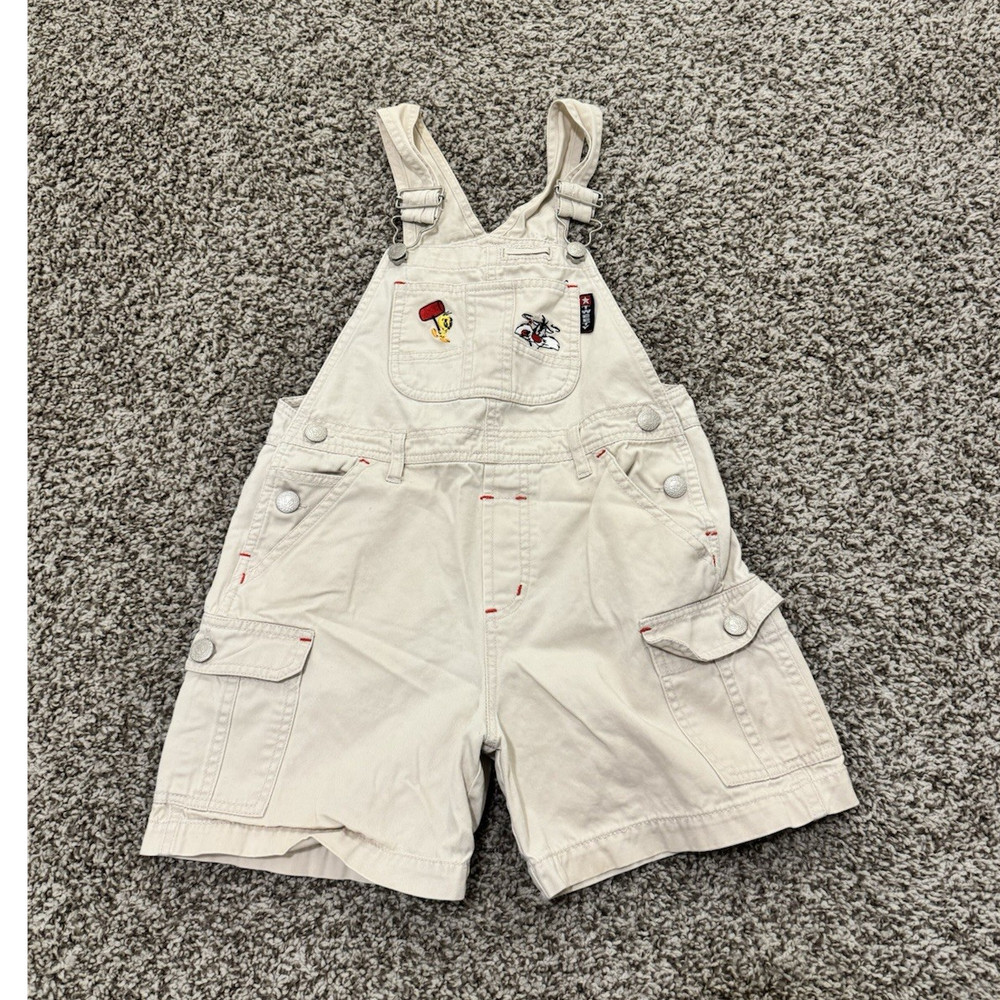 1999 Tweety Looney Tunes Beige Embroidered Unisex Size 6 Overalls