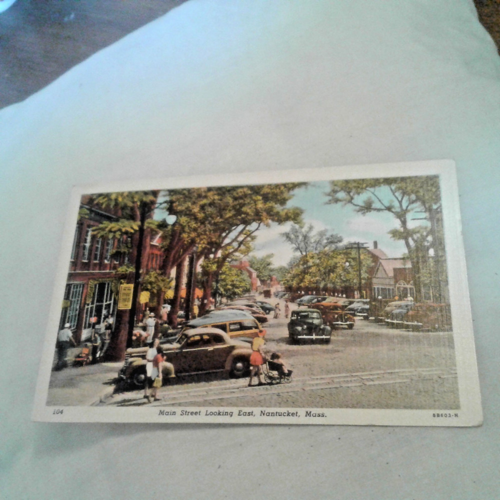 Cape Cod, Ma: Main Street Looking East - Nantucket, Mass - Pm 1950