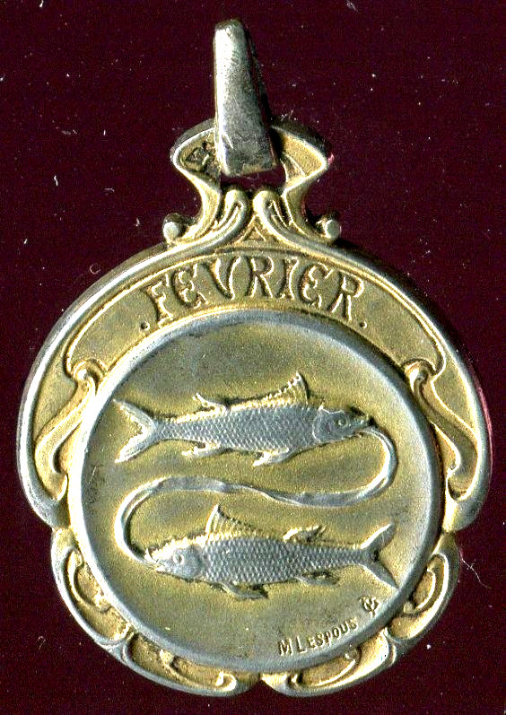 Vintage Sterling Silver Zodiac Astrology Horoscope Pisces Fish Pendant signed