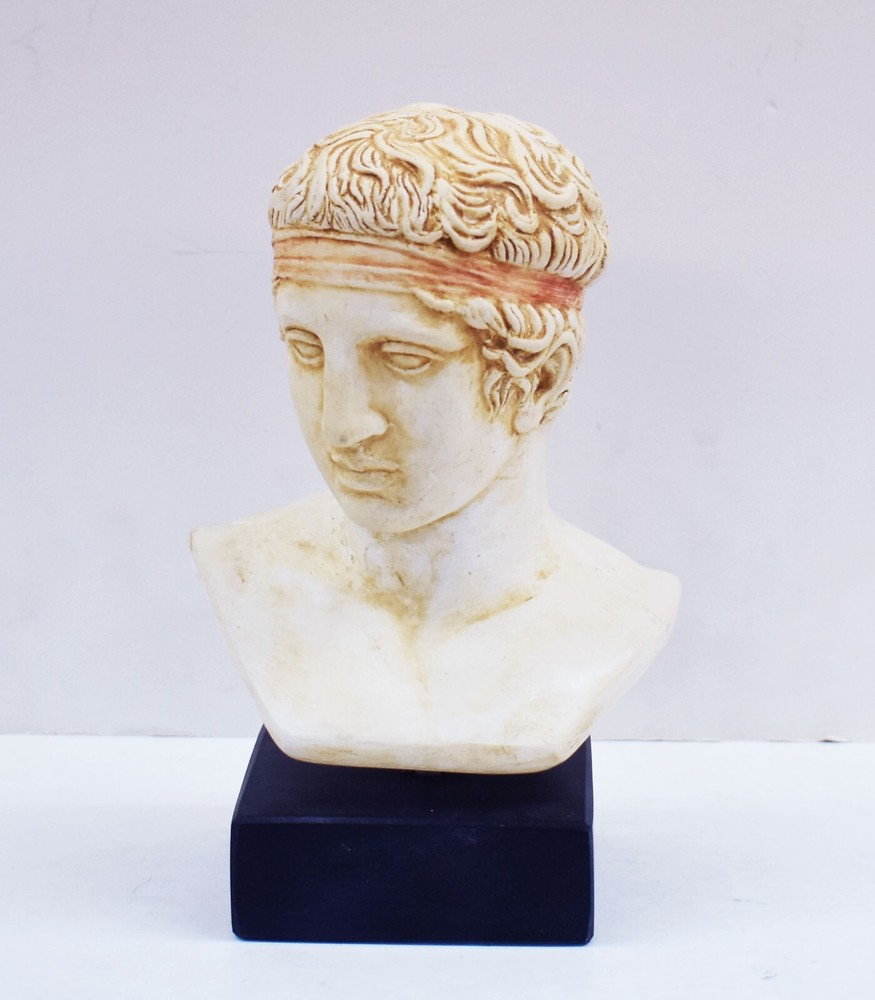 Bust of a youth binding his hair found on Delos sacred island - Athens Museum