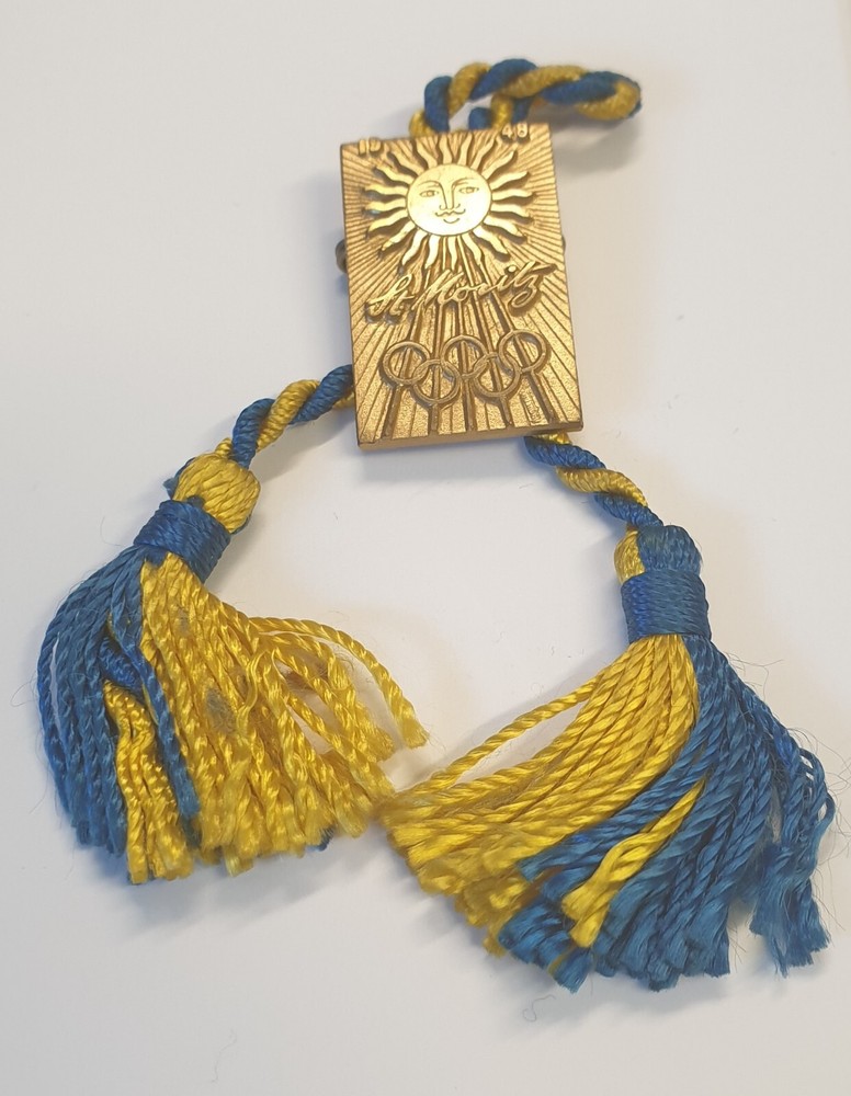 Insignia prendedor original de los Juegos Olímpicos de Invierno de 1948 de St. Moritz