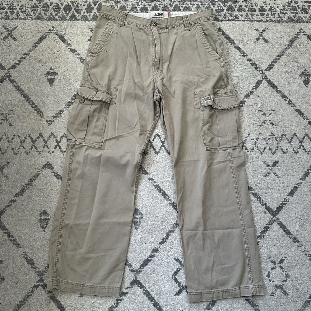 Levis Loose Straight Cargo Pants Tan Vintage Y2K Baggy Pants Men’s Size 36x32