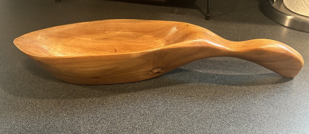 Hand Carved Wood Dipper Spoon Bowl