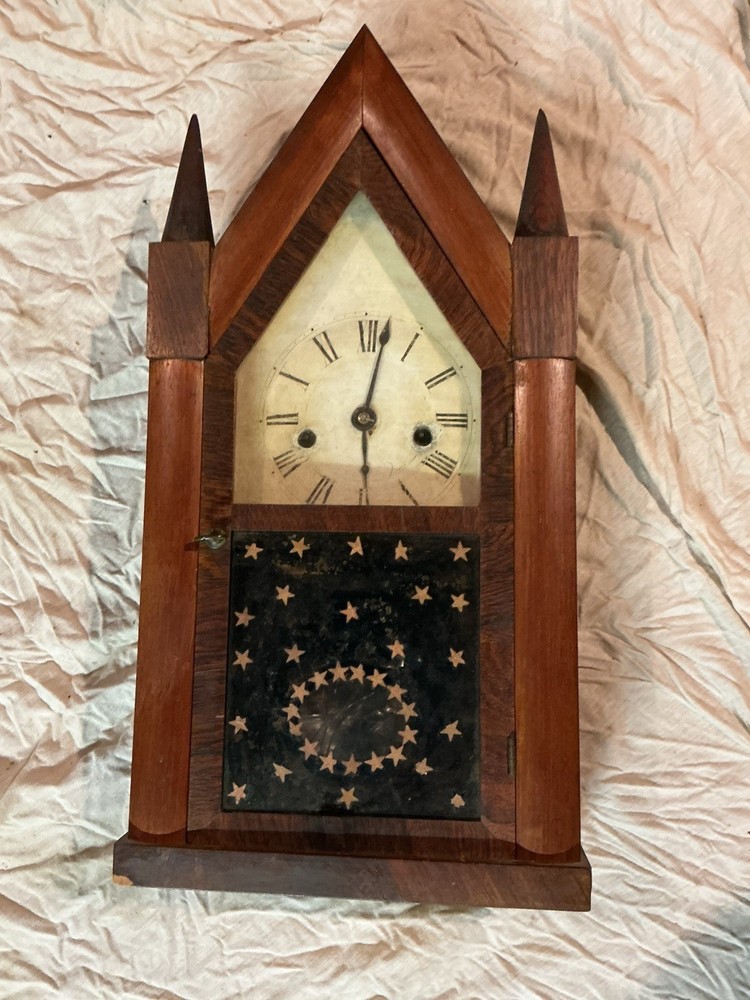 Antique 30 Hour Steeple Clock Made By H. M. Welch & Co. 1840 Rare Label