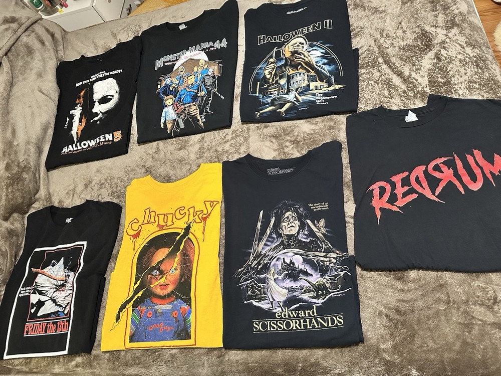Lot Of 7 Horror Movie T Shirt Shining Friday 13th Halloween Monster Con 4XL/3XL