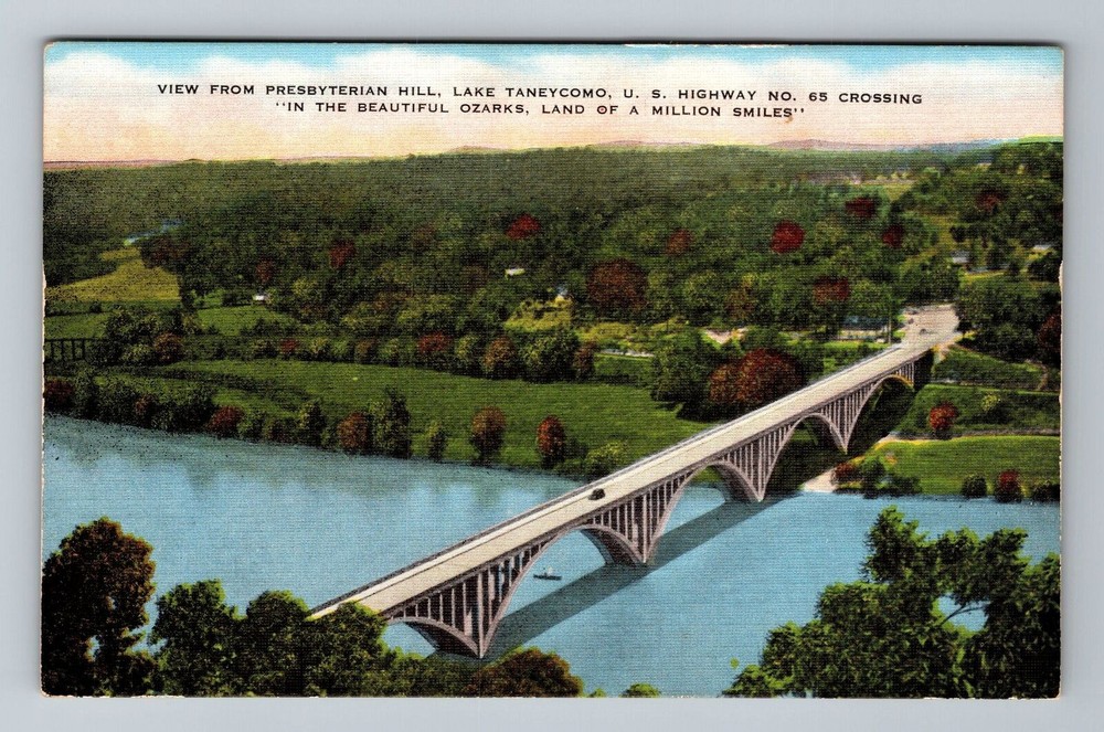 Lake Taneycomo MO-Missouri, Presbyterian Hill, Lake Taneycomo, Vintage Postcard