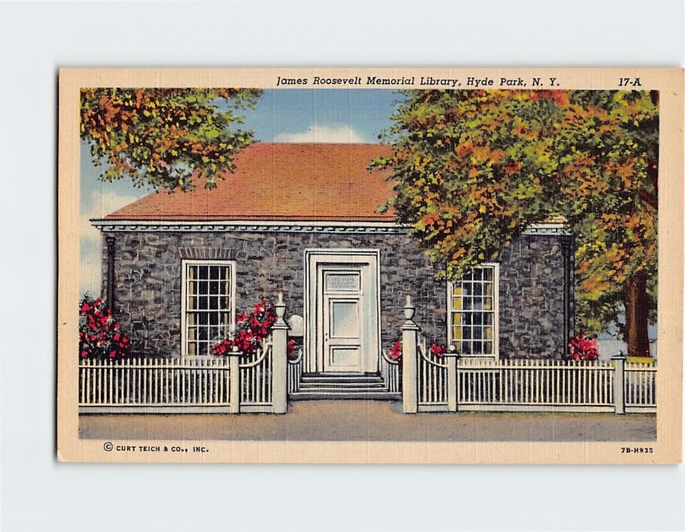 Postcard James Roosevelt Memorial Library Hyde Park New York USA
