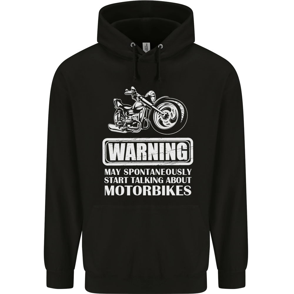 Start Talking About Motorbikes Funny Biker Mens 80% Cotton Hoodie