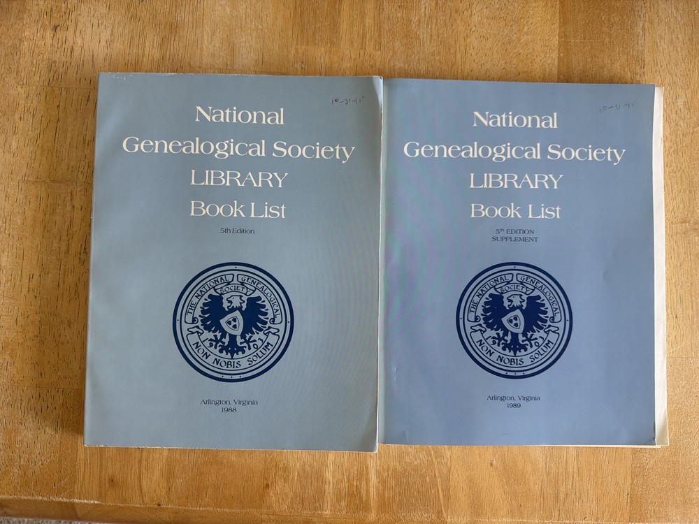 Vintage 80s Genealogy Reference, National Genealogical Society Library Book List