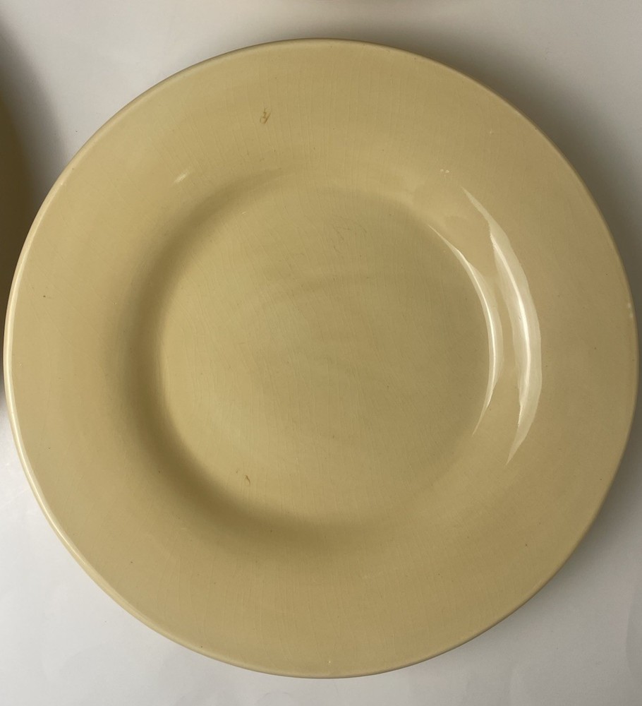 Pottery Barn Sausalito Amber Yellow Dinner Plates 12” Hand Painted