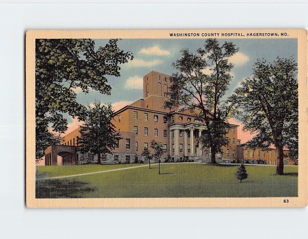 Postcard Washington County Hospital Hagerstown Maryland USA